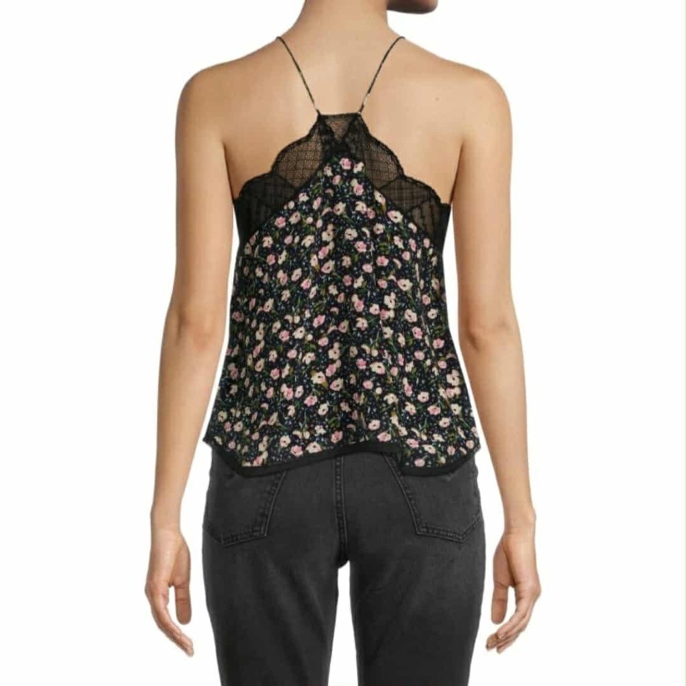 Zadig & Voltaire NWT Christy Anemone Floral Print Racerback Coquette Lace Tank L - Picture 7 of 12